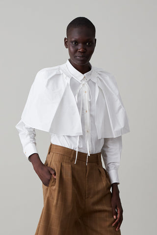 ALICE SHIRT WITH SCARF | WHITE POPLIN