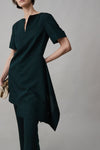 GRETA DRESS | FOREST TROPICAL WOOL