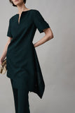 GRETA DRESS | FOREST TROPICAL WOOL