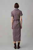 JOCELYN DRESS | CHOCOLATE PUCKERED MINI PLAID