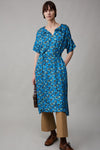 ARTHUR DRESS | PETROL PALM FLORAL VISCOSE