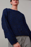 LEWISTON SWEATER | INDIGO BOUCLE COTTON YARN