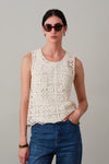 LIZ TANK | EGRET COTTON LACE