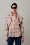 ALICE SHIRT WITH TRIANGLE SCARF | PINK MULTI CHECK