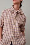 ALICE SHIRT WITH TRIANGLE SCARF | PINK MULTI CHECK