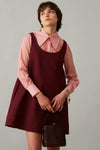 JEANINE DRESS | BURGUNDY DOUBLE FACE COTTON