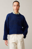 LEWISTON SWEATER | INDIGO BOUCLE COTTON YARN