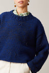 LEWISTON SWEATER | INDIGO BOUCLE COTTON YARN