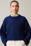 LEWISTON SWEATER | INDIGO BOUCLE COTTON YARN